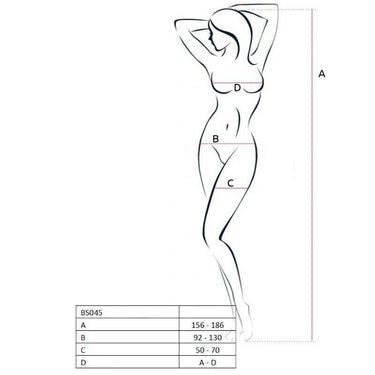 Bodystocking a Rete Passion Sexy Crothless Aperto Nero Taglia Unica